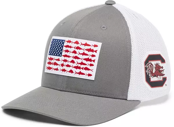 Columbia Men's South Carolina Gamecocks Grey PFG Snapback Adjustable Flag  Hat