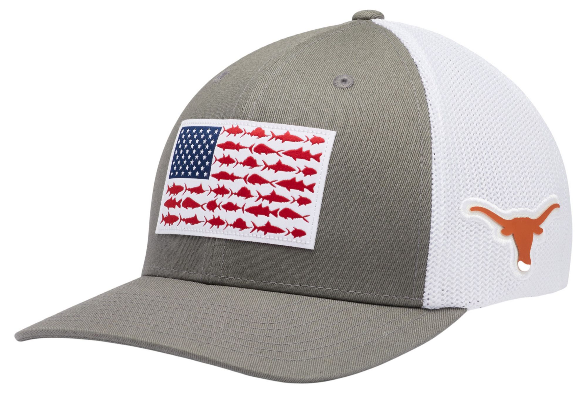 Columbia Men's Texas Longhorns Gray Perfomance Fishing Gear Flexfit Hat product image
