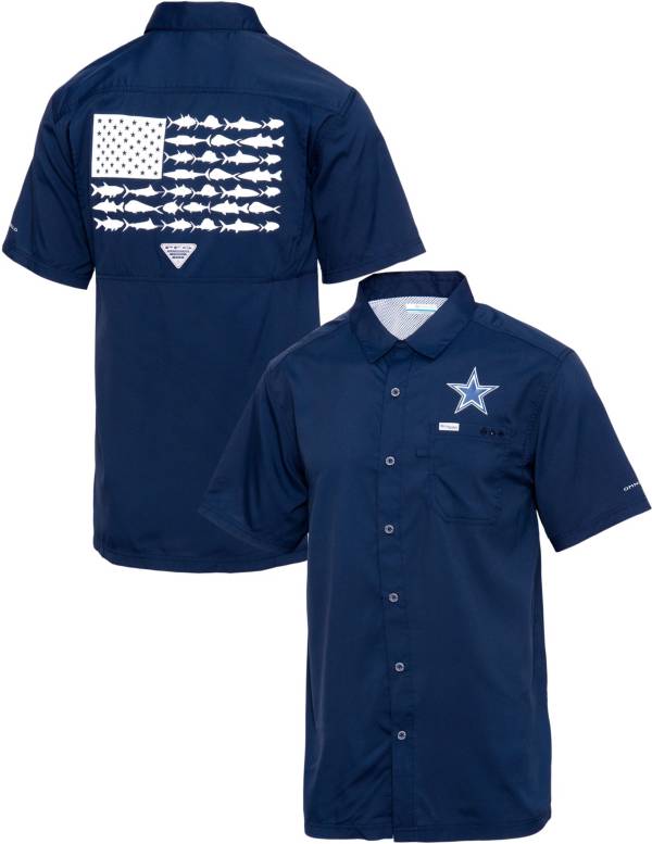 Columbia Sportswear Men's Dallas Cowboys Slack Tide Fish Flag Shirt