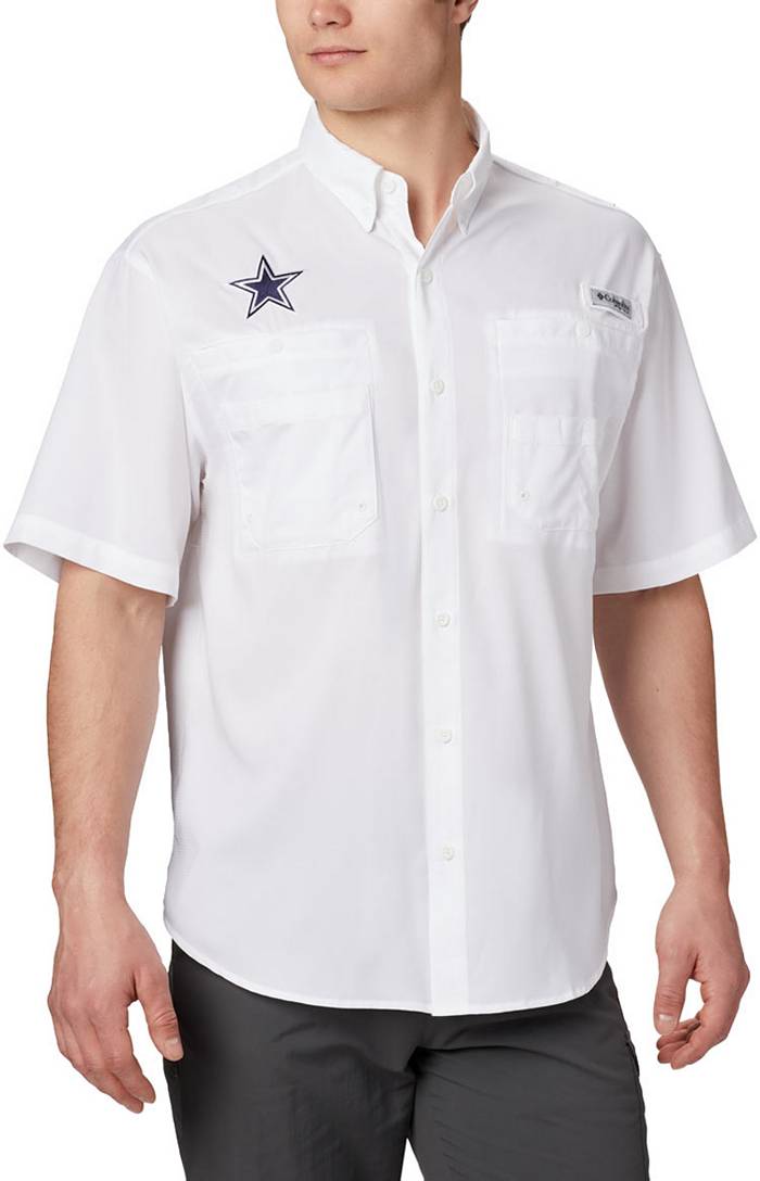 Columbia Men's Dallas Cowboys Tamiami White Woven T-Shirt