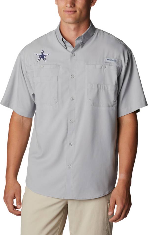 Columbia Men's Dallas Cowboys Tamiami Grey Woven Button-Up T-Shirt product image