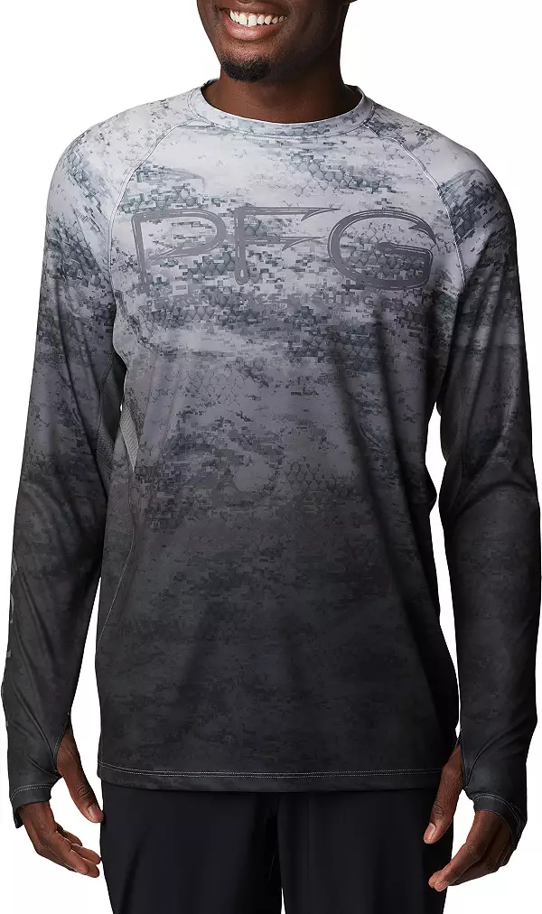 Columbia Men's PFG Super Terminal Tackle Vent Long Sleeve Shirt, XL, Black