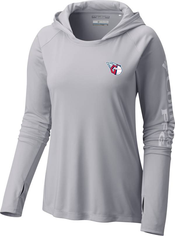 Columbia Women's Cleveland Guardians Gray Tidal Hoodie T-Shirt