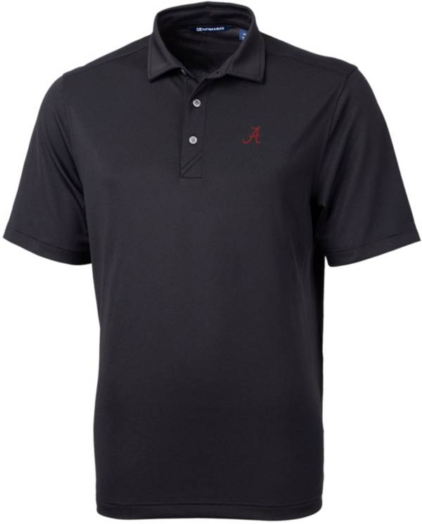 Cutter & Buck Men's Alabama Crimson Tide Black Virtue Eco Pique Polo