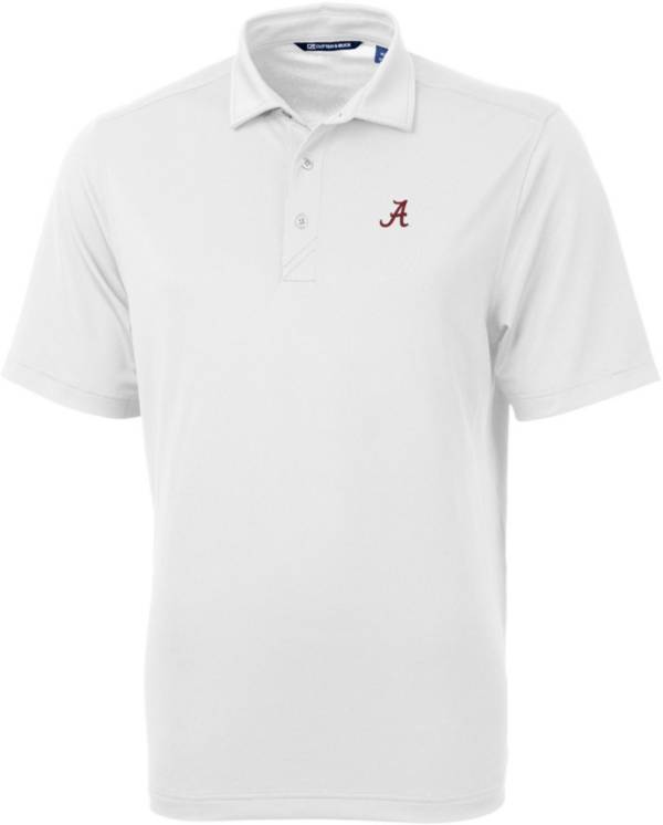 Cutter & Buck Men's Alabama Crimson Tide White Virtue Eco Pique Polo
