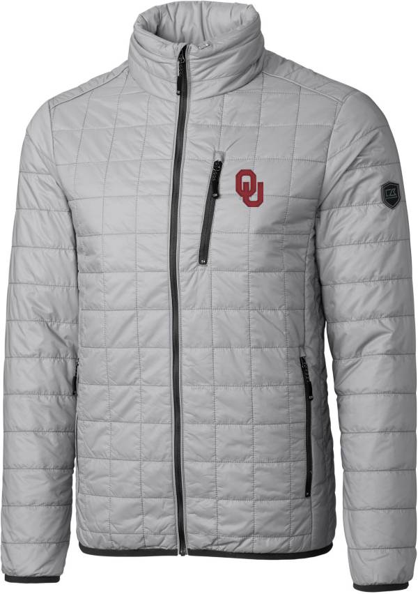 Cutter & Buck Men's Oklahoma Sooners Grey Rainier PrimaLoft Eco Full-Zip Jacket product image