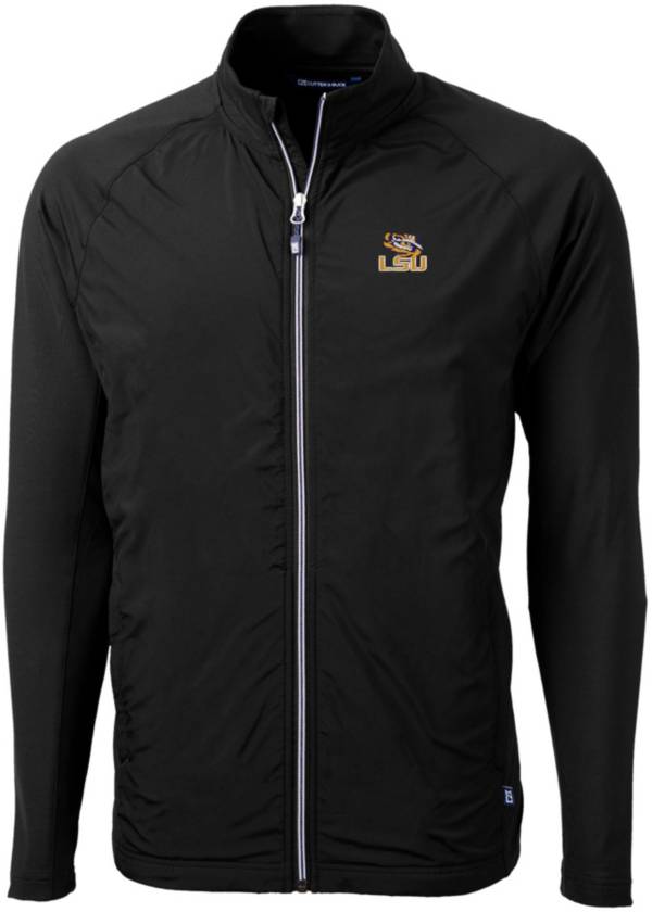Cutter & Buck Men's LSU Tigers Black Adapt Eco Knit Stretch Full-Zip Jacket product image