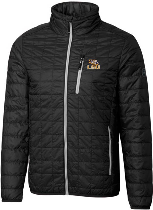 Cutter & Buck Men's LSU Tigers Black Rainier PrimaLoft Eco Full-Zip ...