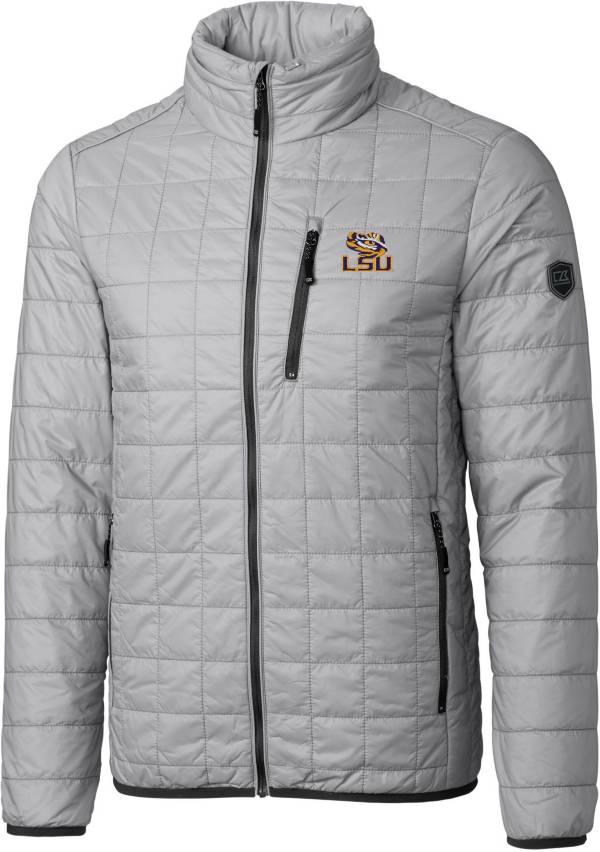 Cutter & Buck Men's LSU Tigers Grey Rainier PrimaLoft Eco Full-Zip Jacket product image