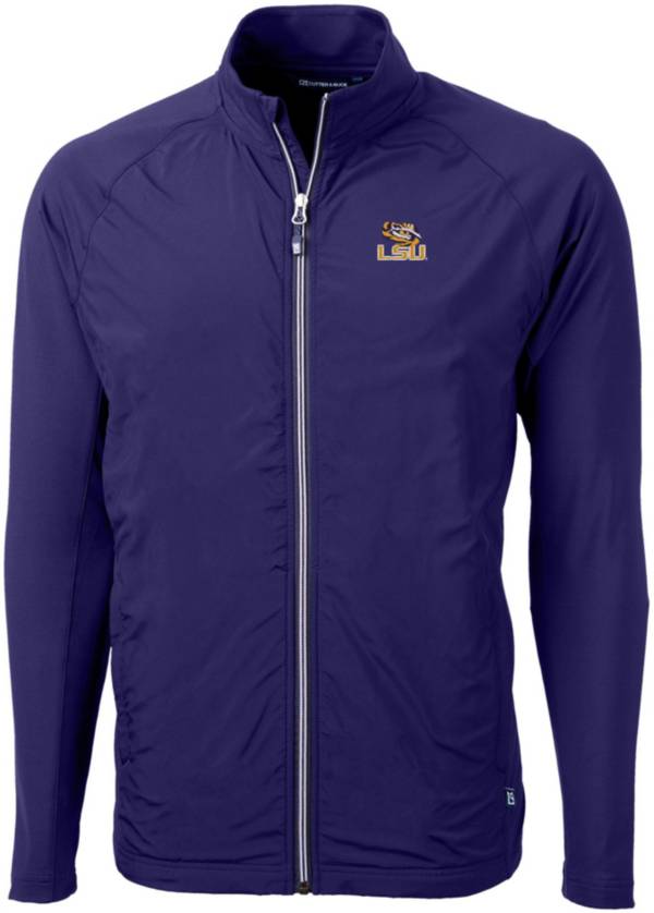 Cutter & Buck Men's LSU Tigers Purple Adapt Eco Knit Stretch Full-Zip Jacket product image