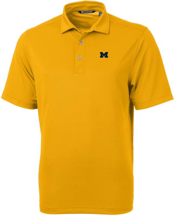 Cutter & Buck Men's Michigan Wolverines Maize Virtue Eco Pique Polo product image