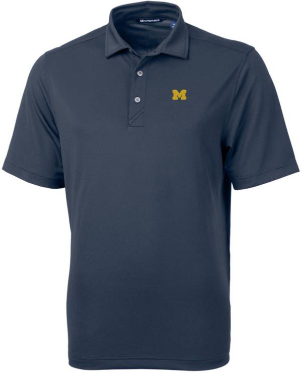 Cutter & Buck Men's Michigan Wolverines Navy Blue Virtue Eco Pique Polo product image