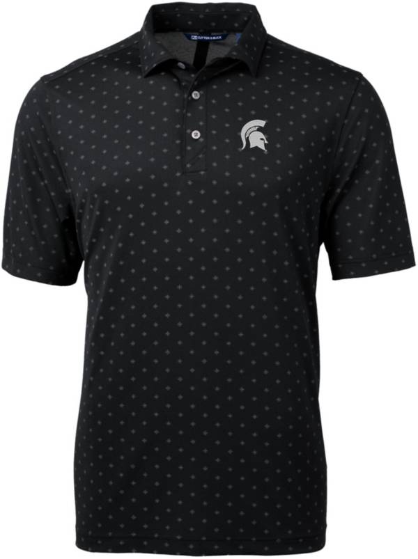 Cutter & Buck Men's Michigan State Spartans Black Virtue Eco Pique Tile Polo product image
