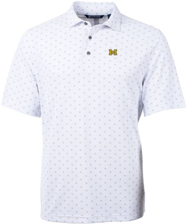 Cutter & Buck Men's Michigan Wolverines White Virtue Eco Pique Tile Polo product image