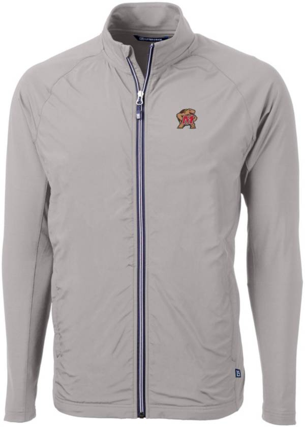 Cutter & Buck Men's Maryland Terrapins Grey Adapt Eco Knit Stretch Full-Zip Jacket product image