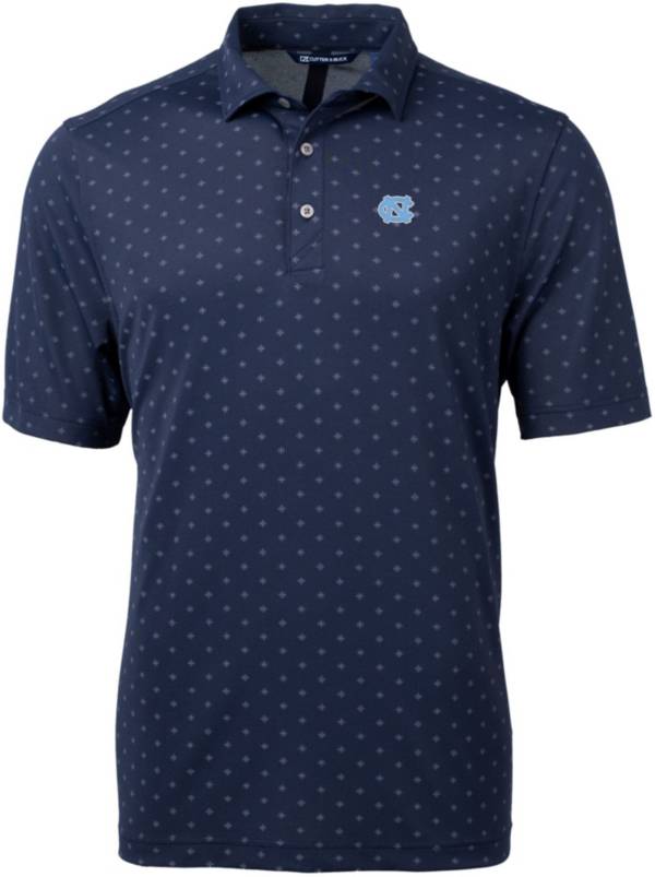 Cutter & Buck Men's North Carolina Tar Heels Navy Blue Virtue Eco Pique Tile Polo product image