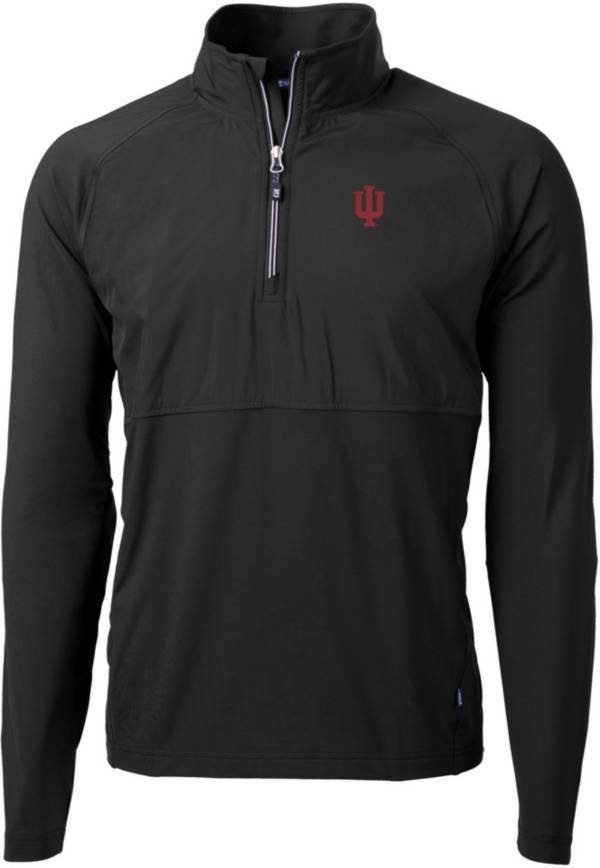 Cutter & Buck Men's Indiana Hoosiers Black Adapt Eco Knit Stretch Quarter-Zip product image