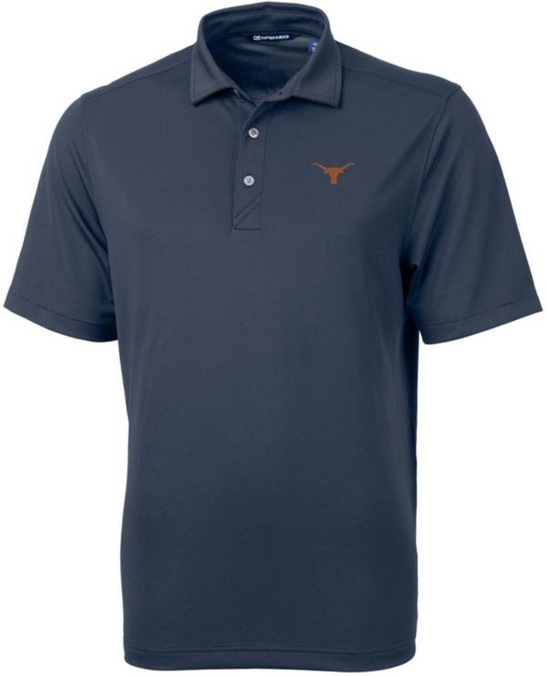 Cutter & Buck Men's Texas Longhorns Navy Blue Virtue Eco Pique Polo