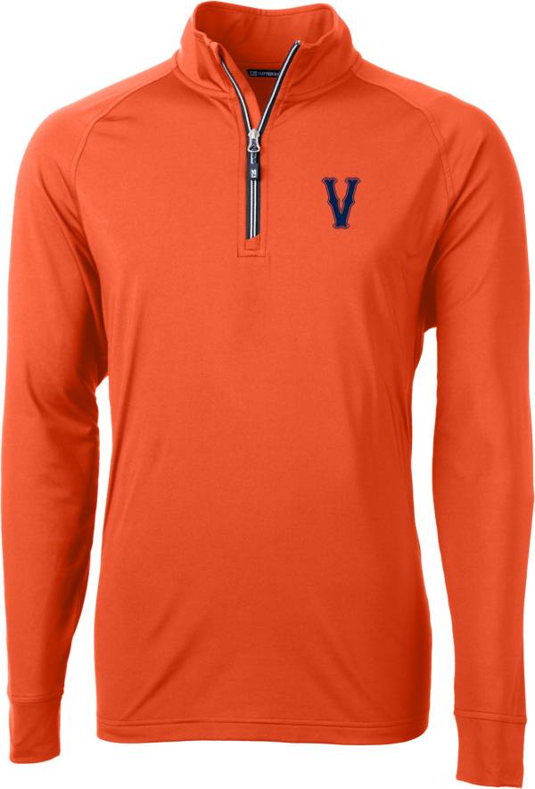 Cutter & Buck Men's Virginia Cavaliers Orange Adapt Eco Knit Stretch QuarterZip Dick's