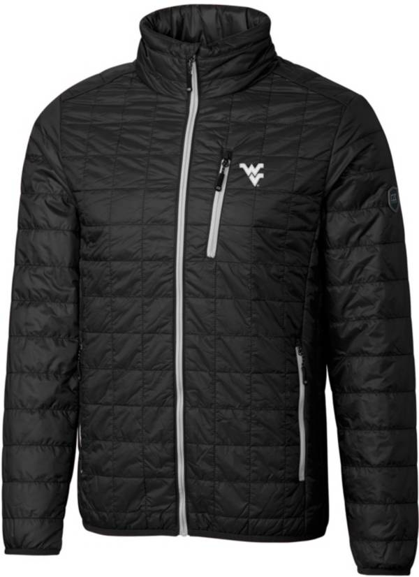 Cutter & Buck Men's West Virginia Mountaineers Black Rainier PrimaLoft Eco Full-Zip Jacket product image