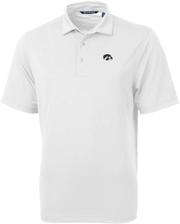 Cutter & Buck Men's Iowa Hawkeyes White Virtue Eco Pique Polo Dick's