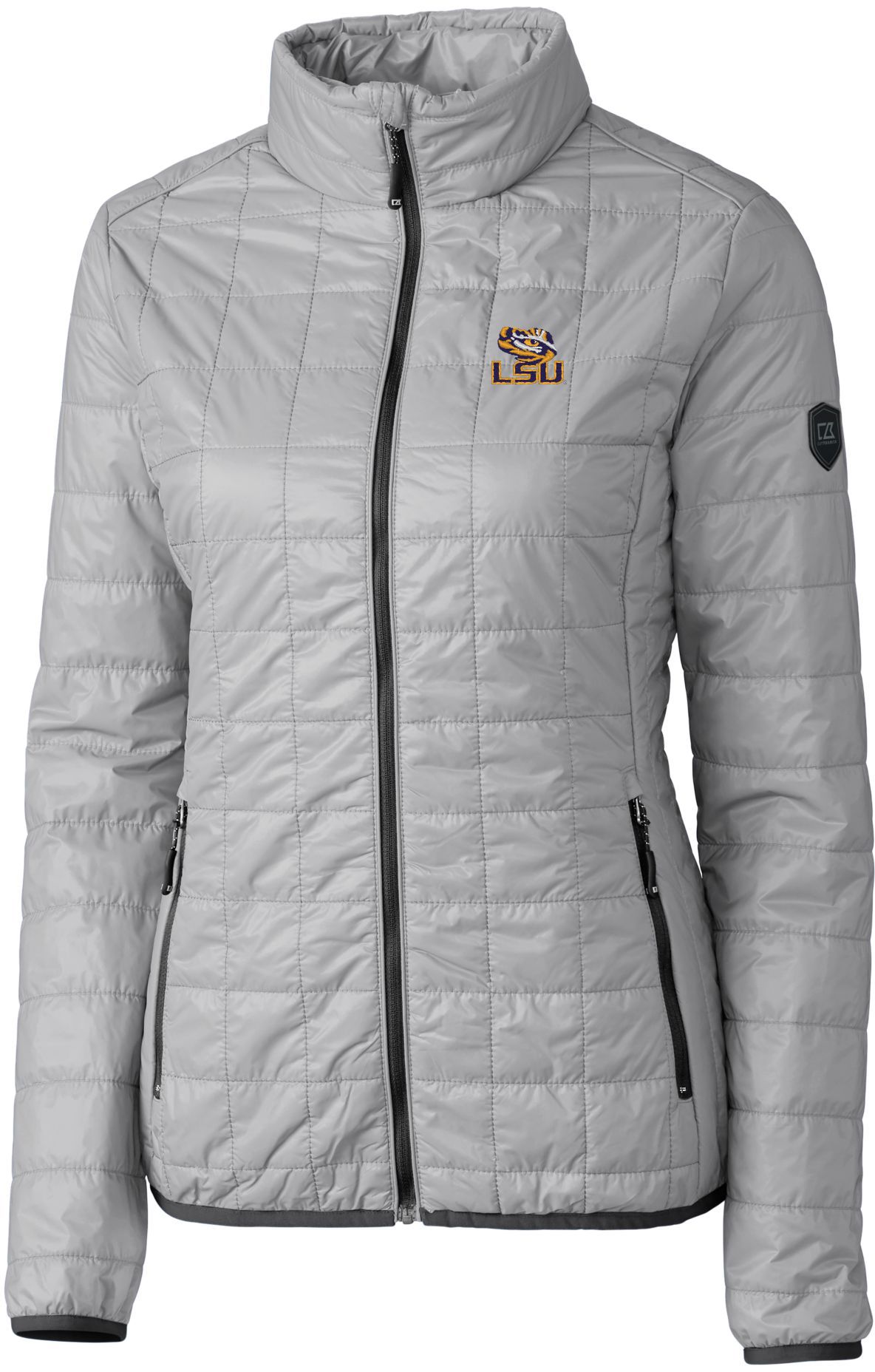 Cutter & Buck Women's LSU Tigers Grey Rainier PrimaLoft Eco Full-Zip Jacket