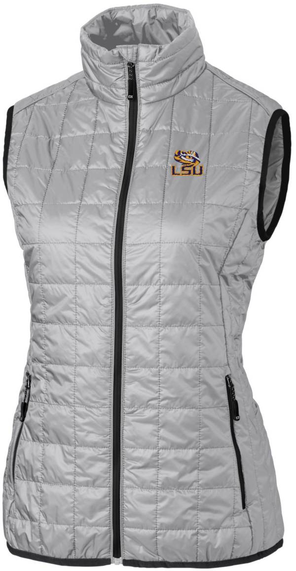 Cutter & Buck Women's LSU Tigers Grey Rainier PrimaLoft Eco Full-Zip Vest product image