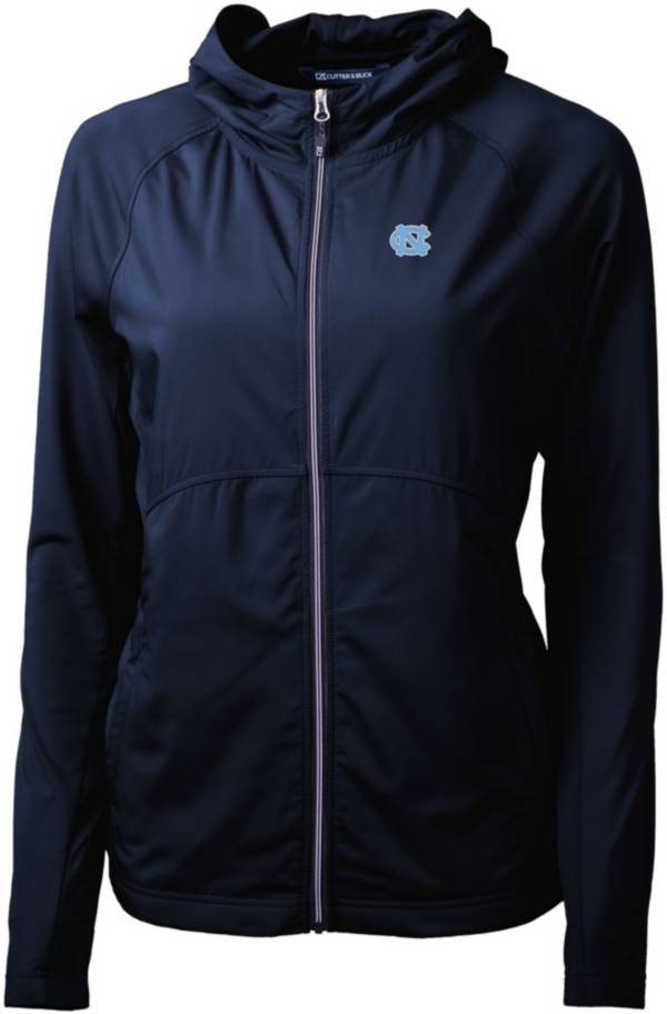 Cutter & Buck Women's North Carolina Tar Heels Navy Blue Adapt Eco Knit Stretch Full-Zip Jacket product image