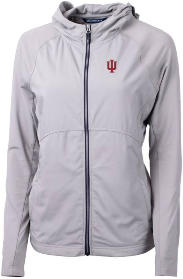 Cutter & Buck Women's Indiana Hoosiers Grey Adapt Eco Knit Stretch Full-Zip Jacket product image