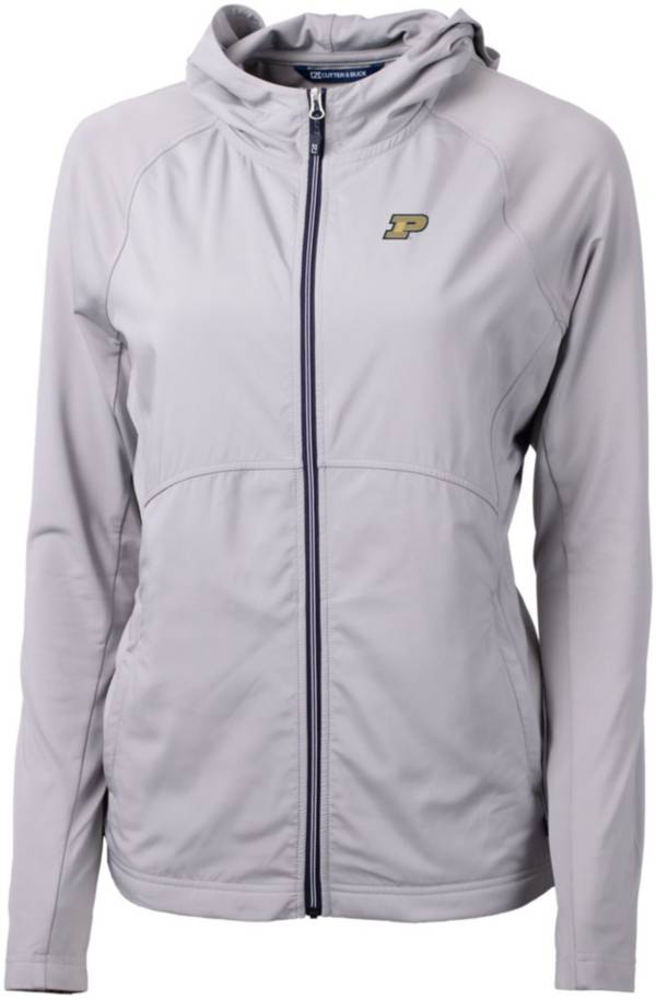 Cutter & Buck Women's Purdue Boilermakers Grey Adapt Eco Knit Stretch Full-Zip Jacket product image