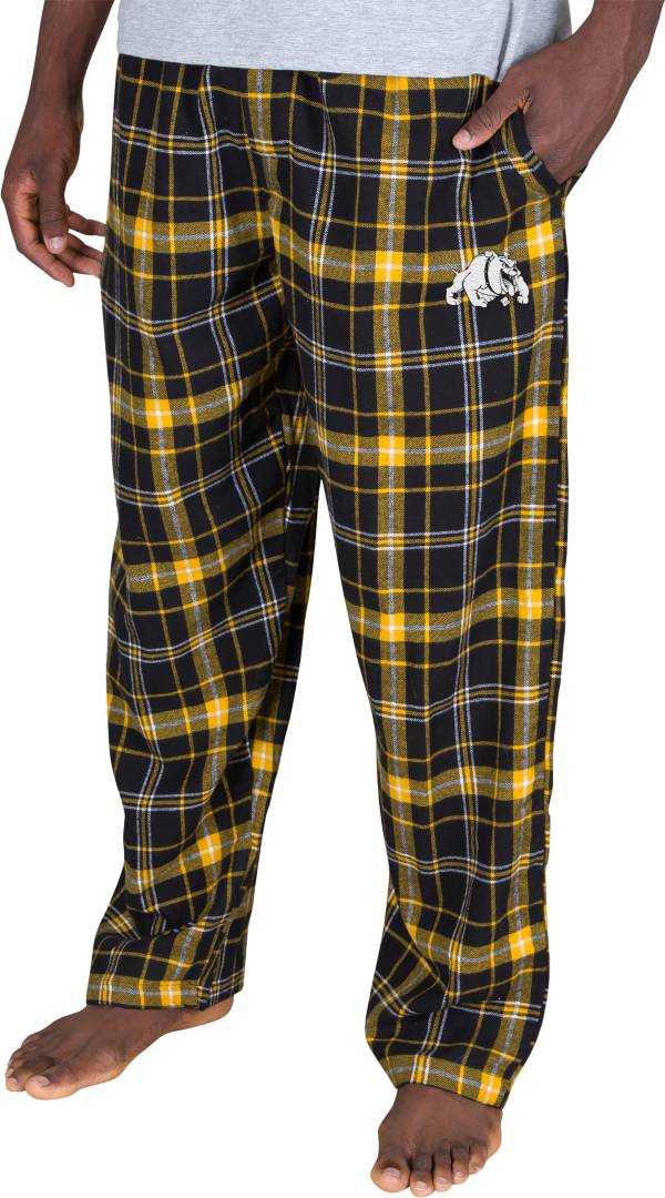 Concepts Sport Men's Bowie State Bulldogs Black/Gold Ledger Plaid Flannel Pants product image
