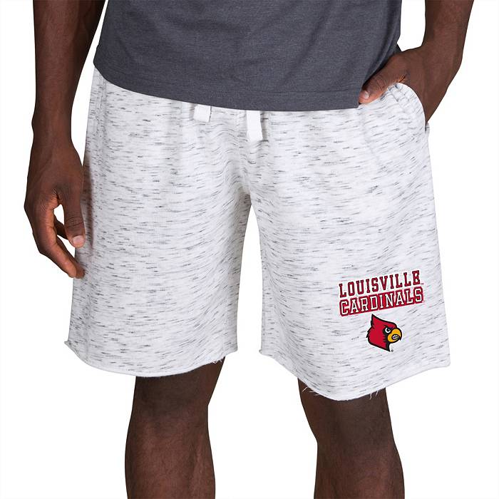 Concepts Sport Men's Louisville Cardinals White Alley Fleece Shorts, Small | Holiday Gift