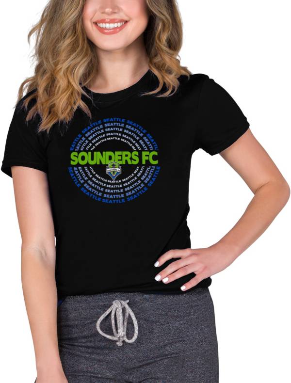 Concepts Sport Women's Seattle Sounders Marathon Knit Black T-Shirt product image