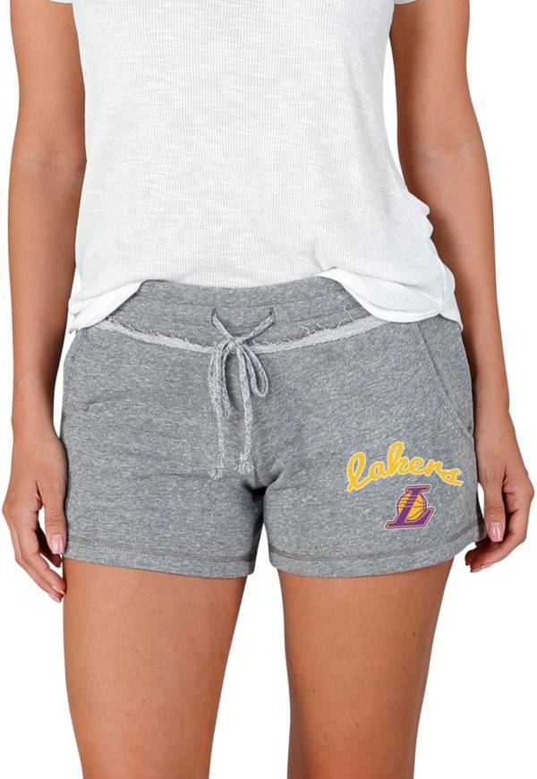 Concepts Sport Women's Los Angeles Lakers Grey Terry Shorts, XL, Gray