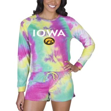 sorry, Concepts Sport Women's Iowa Hawkeyes Tie-Dye Velodrome Long Sleeve T-Shirt and Short Set is currently out of stock