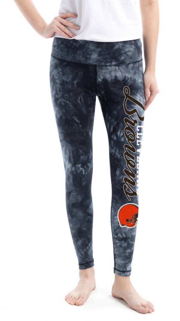 Concepts Sport Women's Cleveland Browns Burst Tie-Dye Black Leggings product image