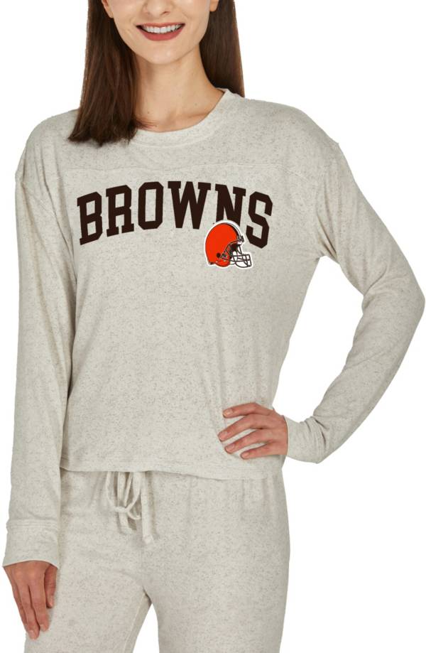 Concepts Sport Women's Cleveland Browns White Long Sleeve T-Shirt