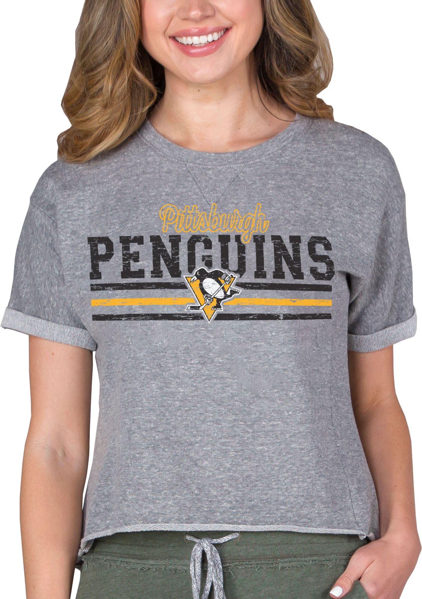 Concepts Sport Women's Pittsburgh Penguins Mainstream Grey T-Shirt