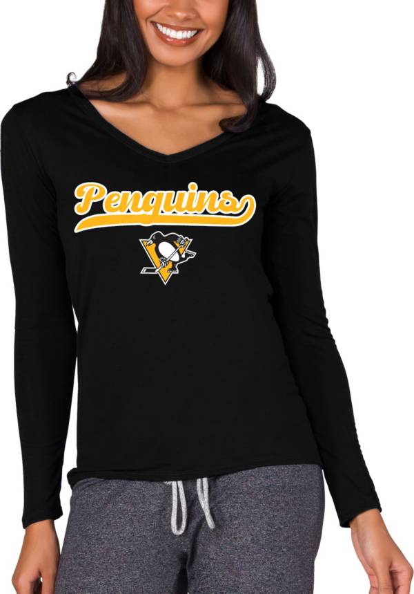 Concepts Sport Women's Pittsburgh Penguins Marathon Knit Long Sleeve T-Shirt