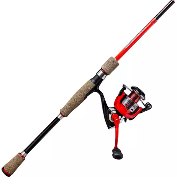 Fishing rod. Feeder spinning. The fishing reels is mounted on a fishing rod  for catching bream, carp, roach and other peaceful fish. Stock Photo