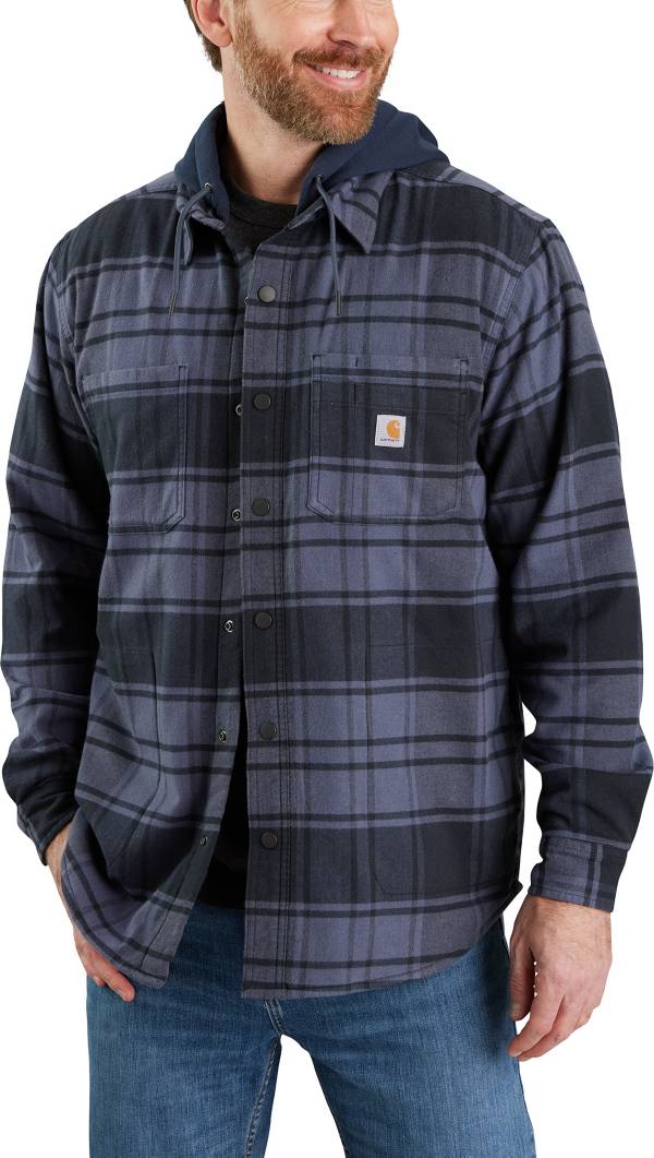 Carhartt Men's Flannel Lined Hooded Shirt Jacket | Dick's Sporting