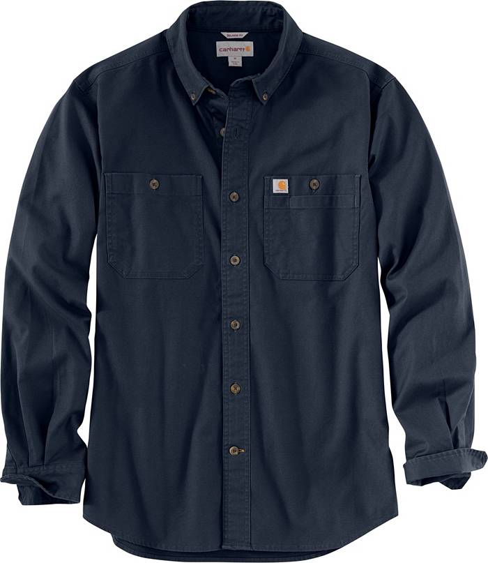 Carhartt Men's Relaxed Fit Denim Lined Snap Shirt Jacket – Big