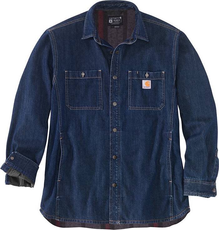 Carhartt Men's Relaxed Fit Denim Lined Snap Shirt Jacket | Dick's