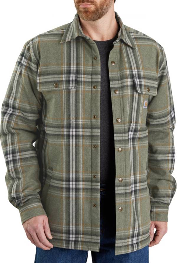 carhartt men's flannel lined shirt