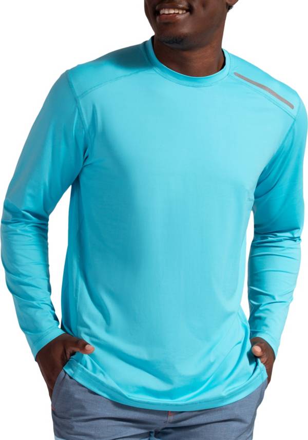 BloqUV Men's Long-Sleeve Sun Protective Jet Tee (Light Turquoise)