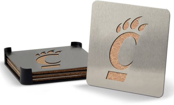 YouTheFan Cincinnati Bearcats 4-Piece Stainless Steel Laser-Cut Team Coaster Set product image
