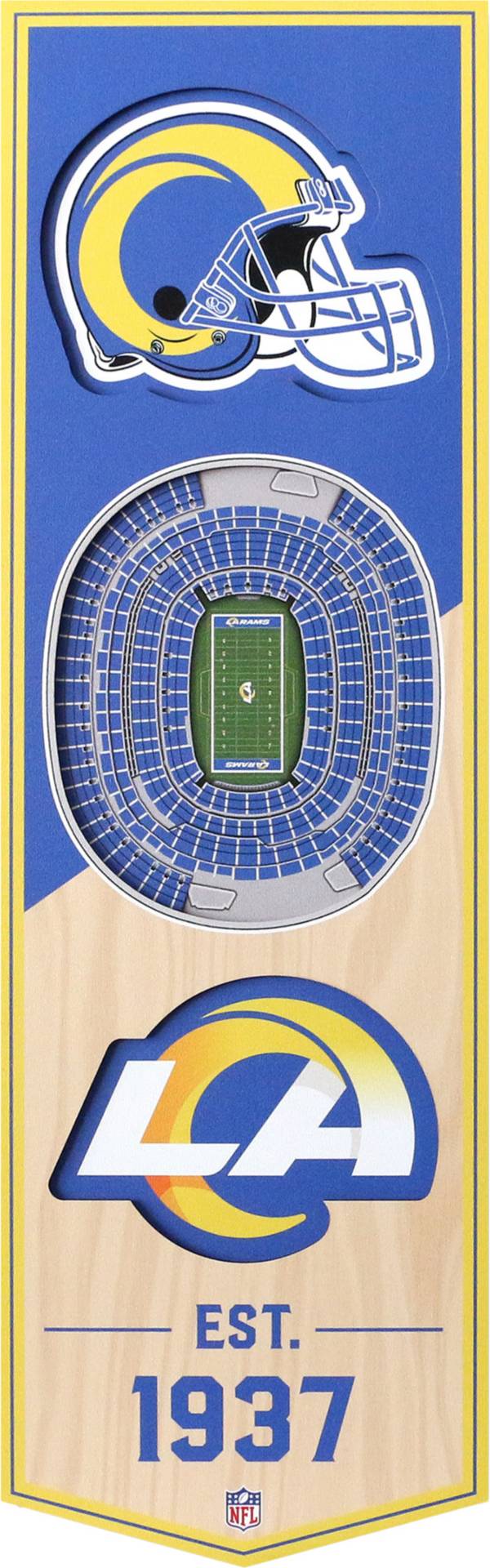 YouTheFan NFL New Orleans Saints Wooden 8 x 32 3D Stadium Banner