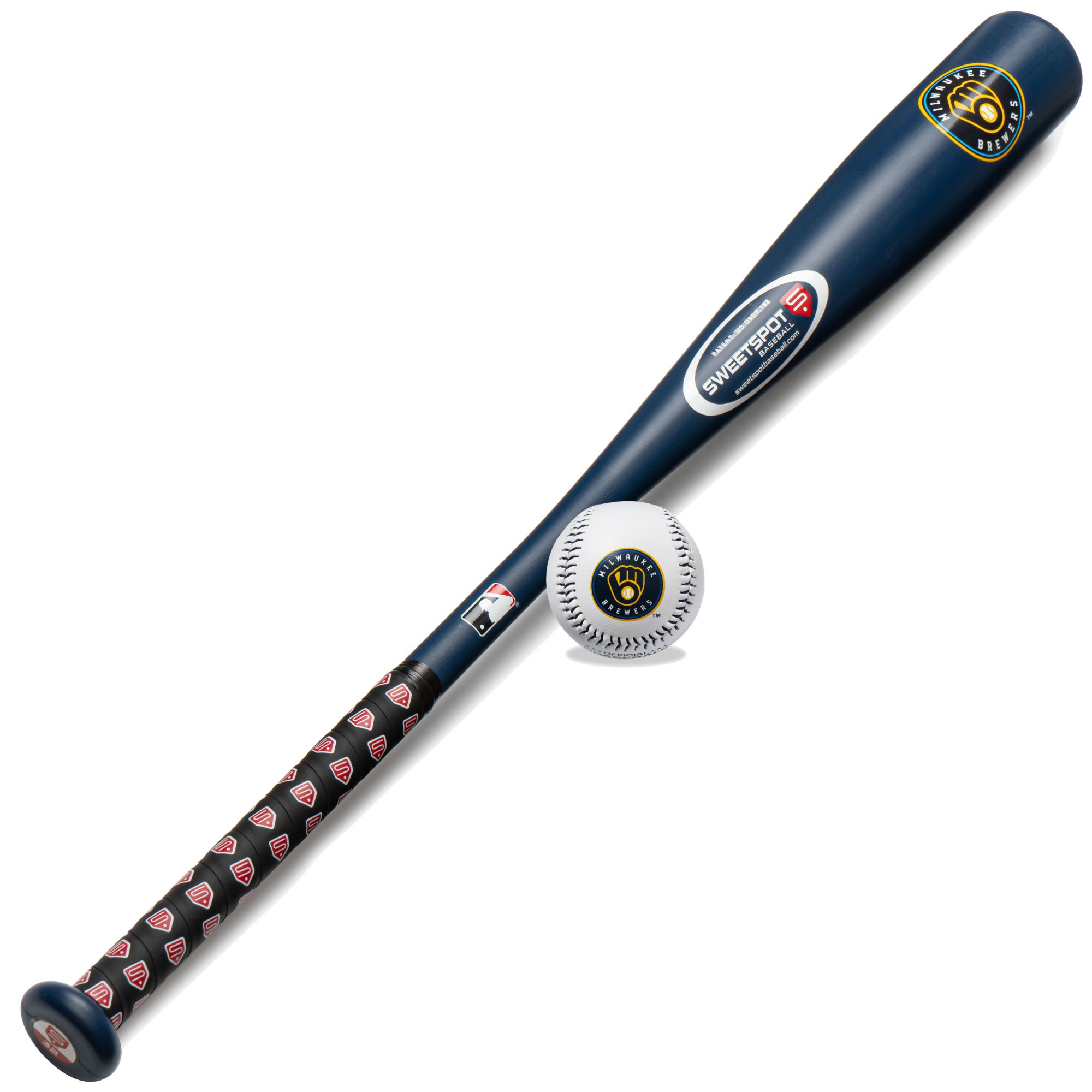 SweetSpot Baseball Milwaukee Brewers 32” Senior Bat and Spaseball Combo product image
