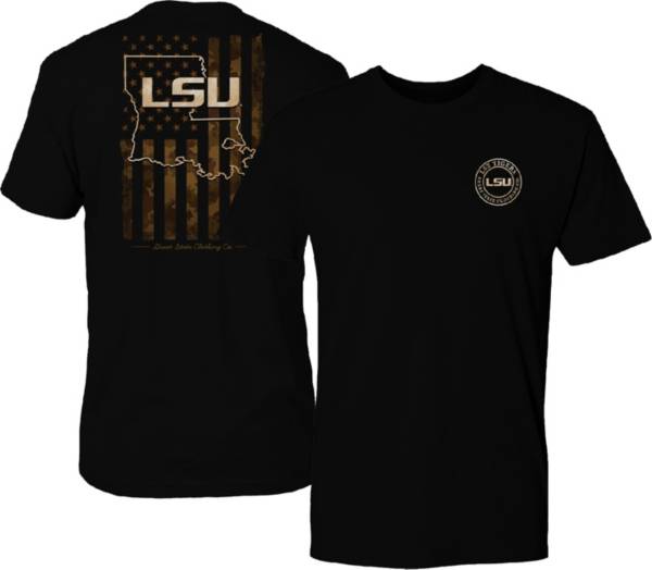 Great State Clothing Men's LSU Tigers Camo Flag Black T-Shirt product image