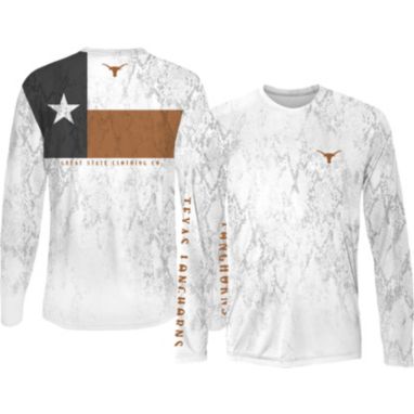 sorry, Great State Clothing Men's Texas Longhorns White Rattler Flag Long Sleeve T-Shirt is currently out of stock
